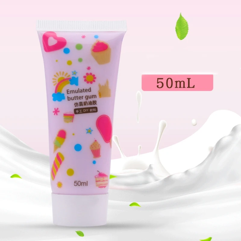 2 pezzi 50g crema di simulazione argilla gel adesivo multicolore falso torta montata crema colla custodia per telefono fai da te kit di conchiglie decorazioni per la casa fatte a mano