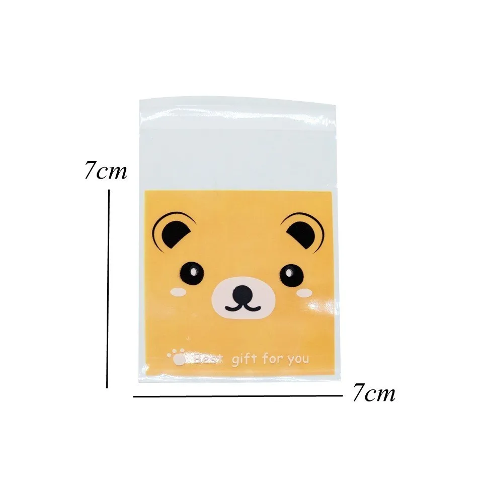 50/100PCS Plastic Candy & Cookie Self-sealing Bag Cartoon Biscuits Snack Baking Bag For Birthday Wedding Party Baby Shower Decor