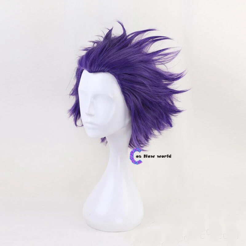 Peluca de Boku no Hero Academia Shinsou Hitoshi, disfraz de My Hero Academia, hombres y mujeres, pelo corto púrpura, para Halloween, 2020