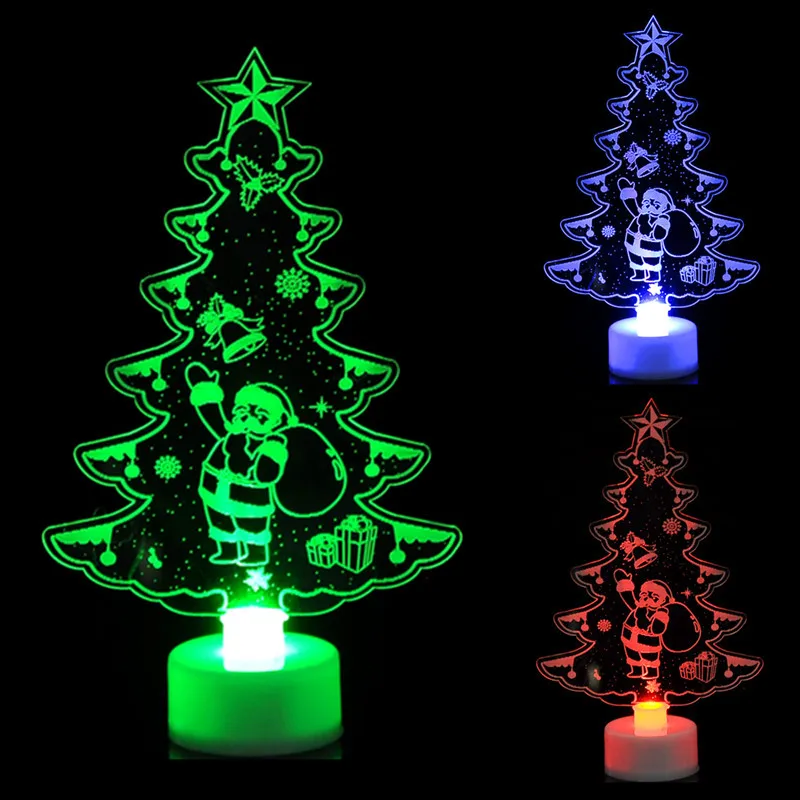 Colorful LED Decorative Lights New Year Christmas tree Pendant decorations Snowman Santa Claus Light Neon Party Home Decoration