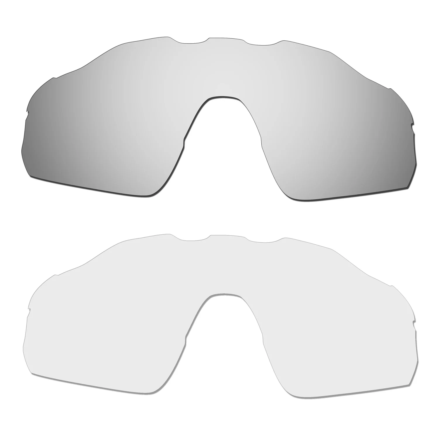 HKUCO Polarized Replacement Lenses For Radar EV Pitch Sunglasses Silver/Transparent（Unpolarized） 2 Pairs