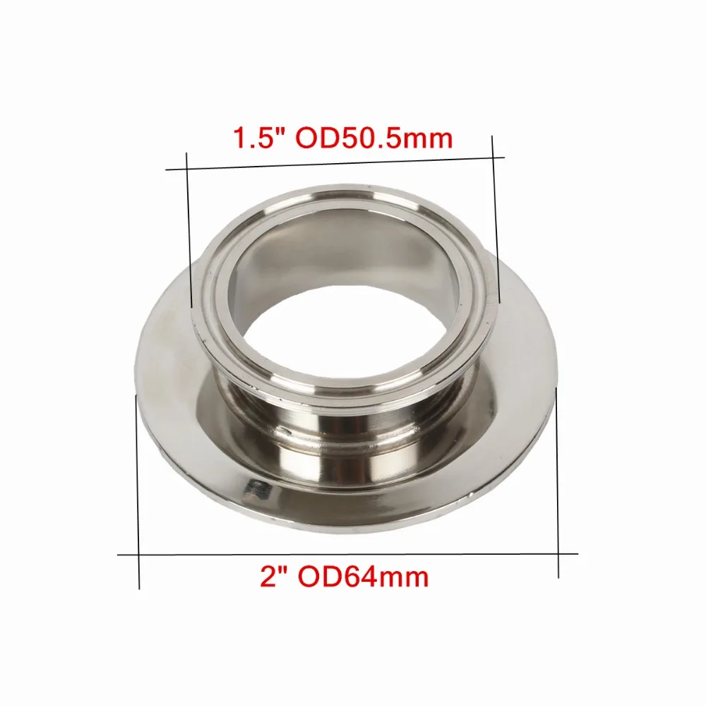 

304 stainless steel 1.5" OD50.5mm x 2" OD64mm End cap , Short Tri-clamp Reducer