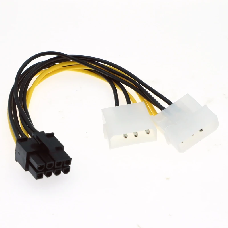 8Pin To Dual 4Pin Video Card Power Cord Y Shape 8 Pin PCI Express To Dual 4 Pin Molex Graphics Card Power Cable 18cm