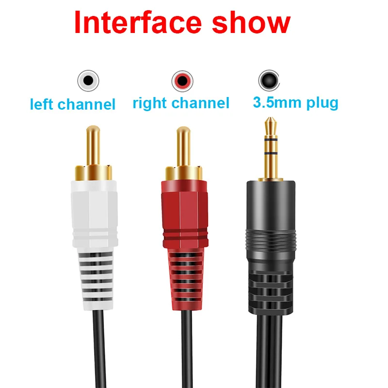 1.2M RCA Cable HiFi Stereo 2RCA to 3.5mm Audio Cable AUX RCA Jack 3.5 Y Splitter for Amplifiers Audio Home Theater Cable RCA