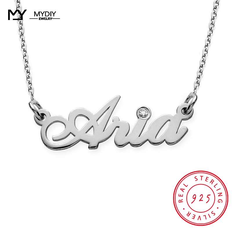 

Customized Birthday Stone 925 Sterling Silver Personalized Girlfriend Name, Family Pendant Necklace Gift MYDIY New Jewelry