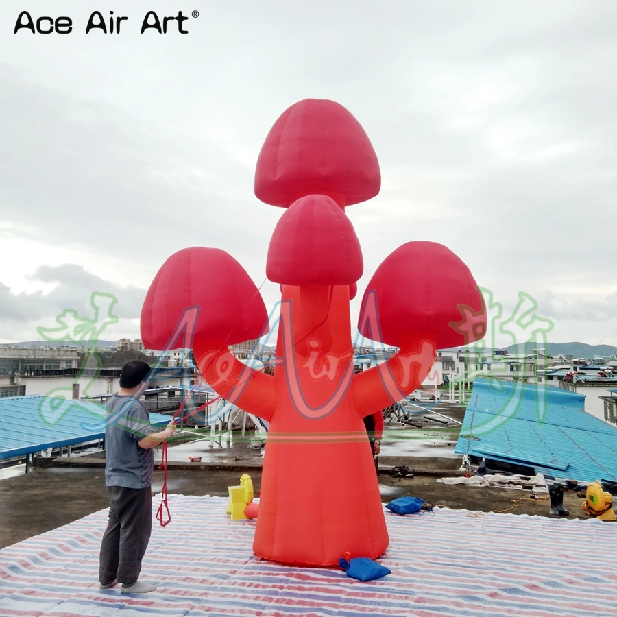 

Amazing Lighting Inflatable Mushroom Tree Giant Led Glowing Plant Decor with Free Air Blower Made by Original Factory