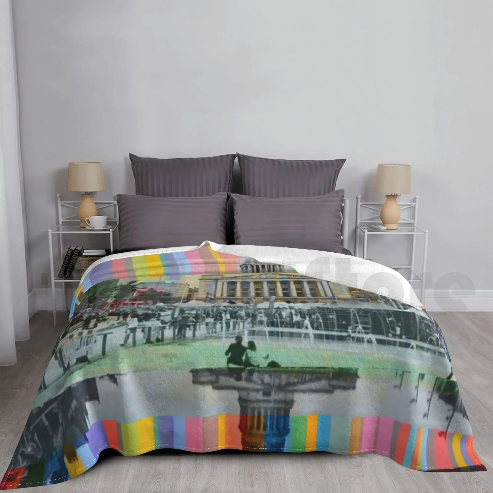 Conheça você na esquerda Cobertor cor leão moda personalizado Nottingham Lion Market Square Forest Notts Robin Hood