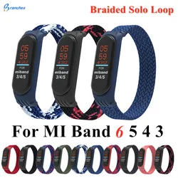 For Xiaomi Mi Band 6 5 4 3 Elastic Braided Solo Loop Strap Replaceable Nylon Bracelet Nylon silicone Wristband For Miband 6