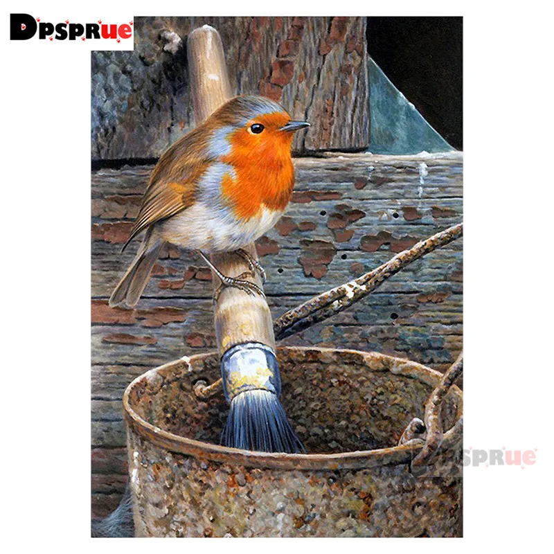 

Dpsprue Full Square/Round Diamond Painting Cross Stitch Diamond 3D Embroidery bucket Bird DIY 5D Moasic Home Decor Gift Pu02