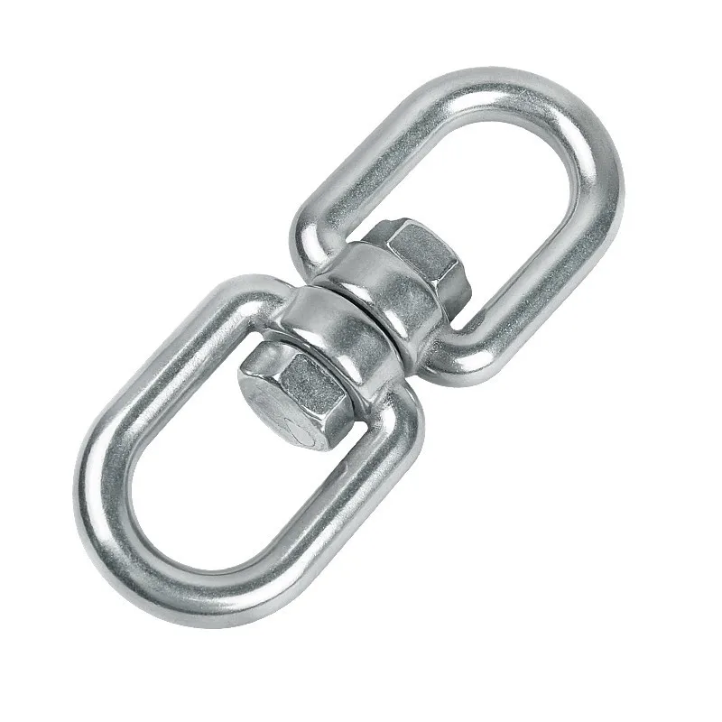 5PCS 304 Stainless Steel Swivel Hooks Tools Carabiner Equipment 4/5/6/8/10mm Double Eye Liftting Swivel Ring Chains Sling Parts