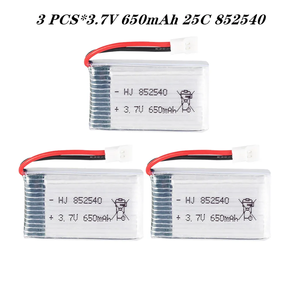 

3.7V 650mAh Drone Rechargeable Lipo Battery For SYMA X5C X5C-1 X5 H5C Quadcopter Parts 852540 20C Lipo Battery 3 Battery set