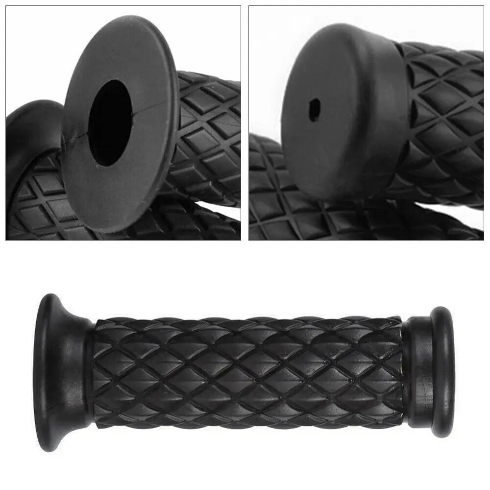 Retro Rubber Motorcycle Handlebar Grips 7/8\