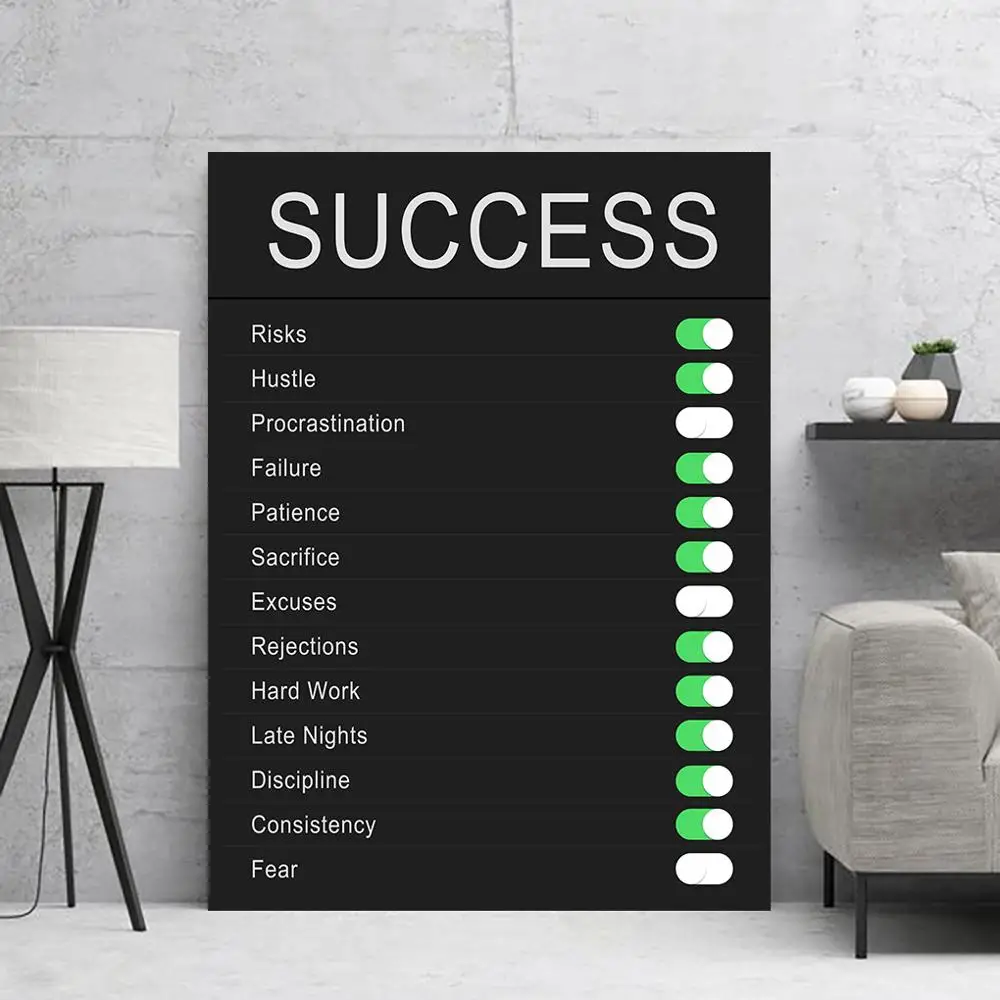Inspirational Language Picture Modern Home Decor Nordic Wall Art Modern Hd Prints Modular Canvas Painting Office Popular Poster