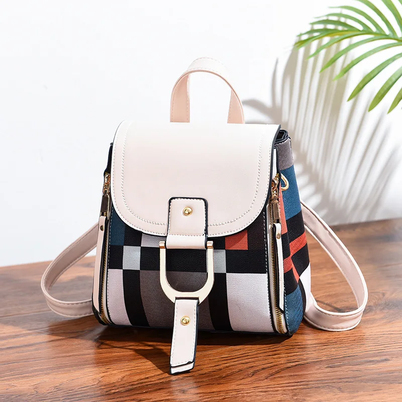 

Multi-Use Daypack Knapsack Hand Bag Crossbody Quality Pu Leather Women Backpack for Girls Teenage Shoulder School Bag