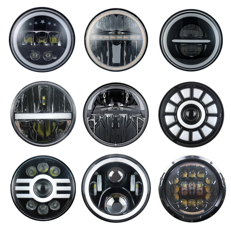 for Nissan Patrol Y60 Hummer H1&H2 Lada 4X4 7inch LED Headlight DRL For Jeep Wrangler TJ JK LJ CJ 7inch for Land Rover Defender