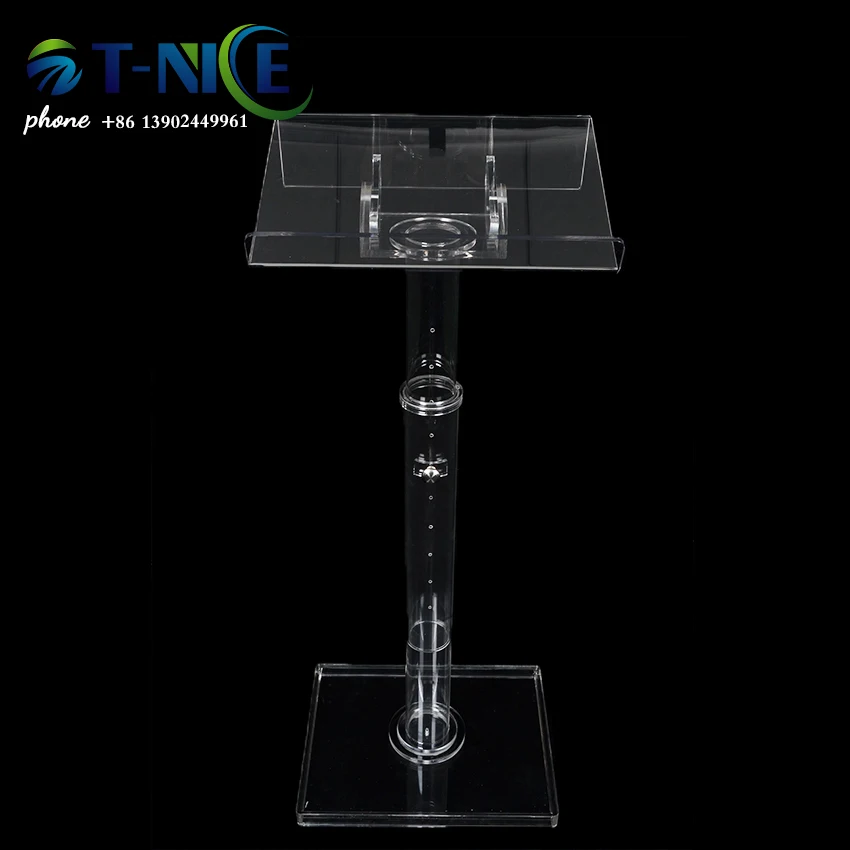 

Adjustable Reading Platform Glass Pulpit Designs Acrylic Podium Lectern Easy Assembly Detachable Retractable Furniture