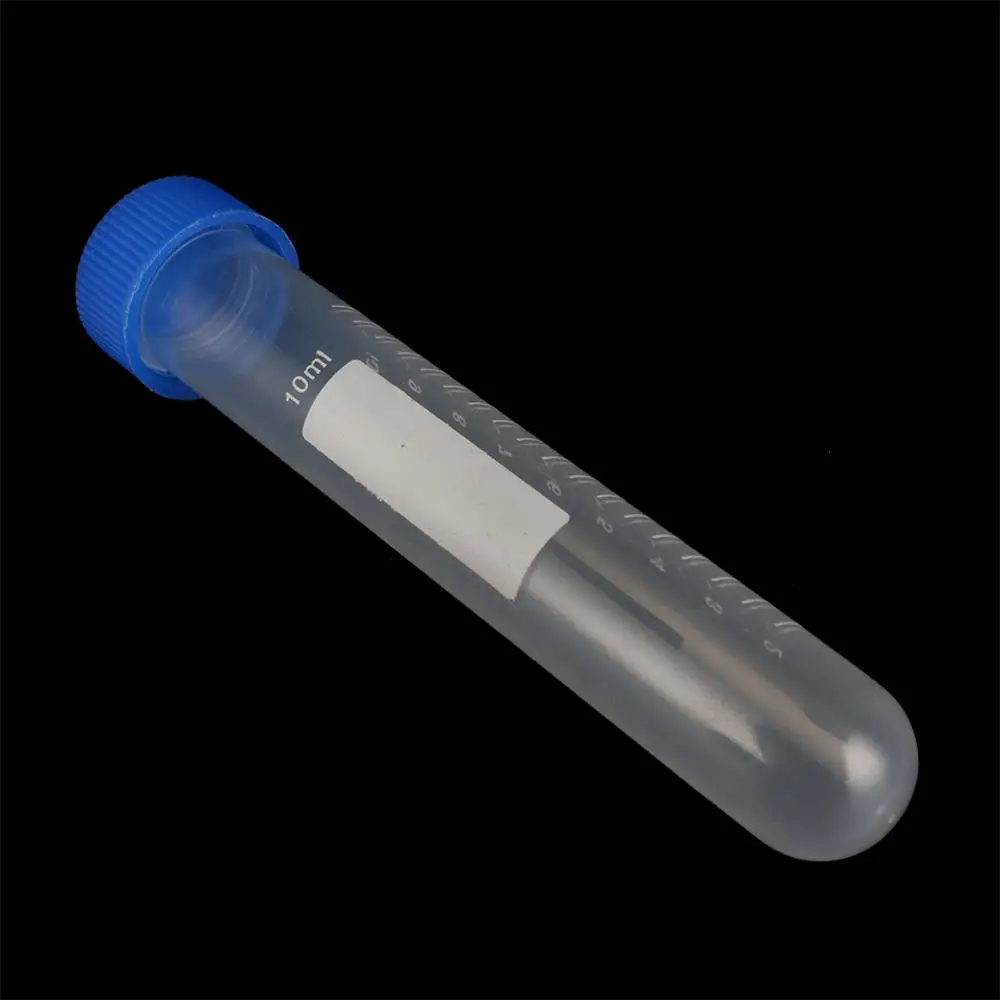 5 Pcs 10ml Kunststoff Schraube Kappe Runde Boden Zentrifuge Rohr freistehende Kreisel Rohr Labor Analyse Fläschchen Container