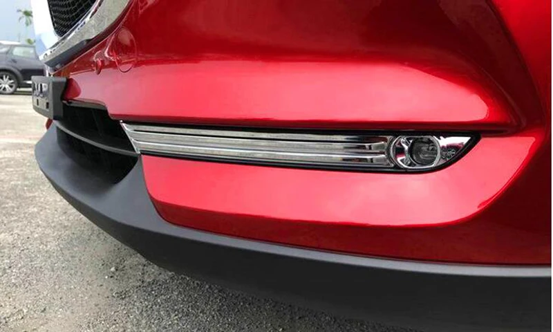 For Mazda CX5 CX-5 KF 2017 2018 2019 2020 2021 Chrome Front Fog Light Lamp Cover Trim Foglight Molding Eyebrow Eyelid Styling