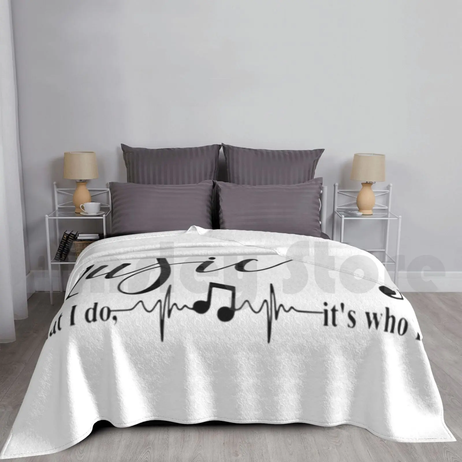 Music Is Not What I Do It's Who I Am Blanket For Sofa Bed Travel Music Piano Keyboard Instrument Music Themed