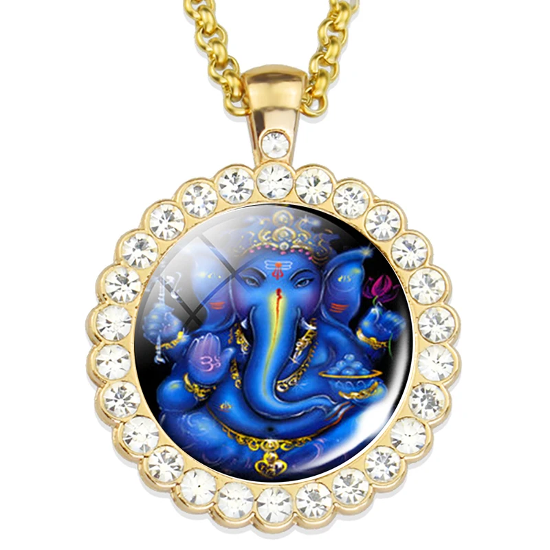 Lord Ganecha Pendant Elephent God Necklace Ganesha Hinduism Jewelery Amulet Charm Pendant for Him or Her