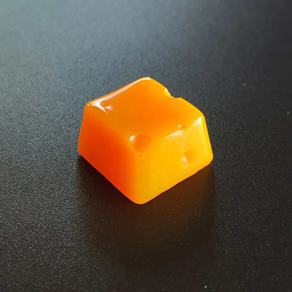 

Customized Cherry Mx Switch Mechanical Keyboard Keycaps Handmade Cheese Design Backlight Resin Keycap OEM Key Cap Yellow Color