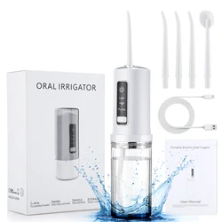 Minilimpiador Dental eléctrico, irrigador bucal, escalador Dental inalámbrico, depósito de agua de 230ML, con Base de almacenamiento para viajes