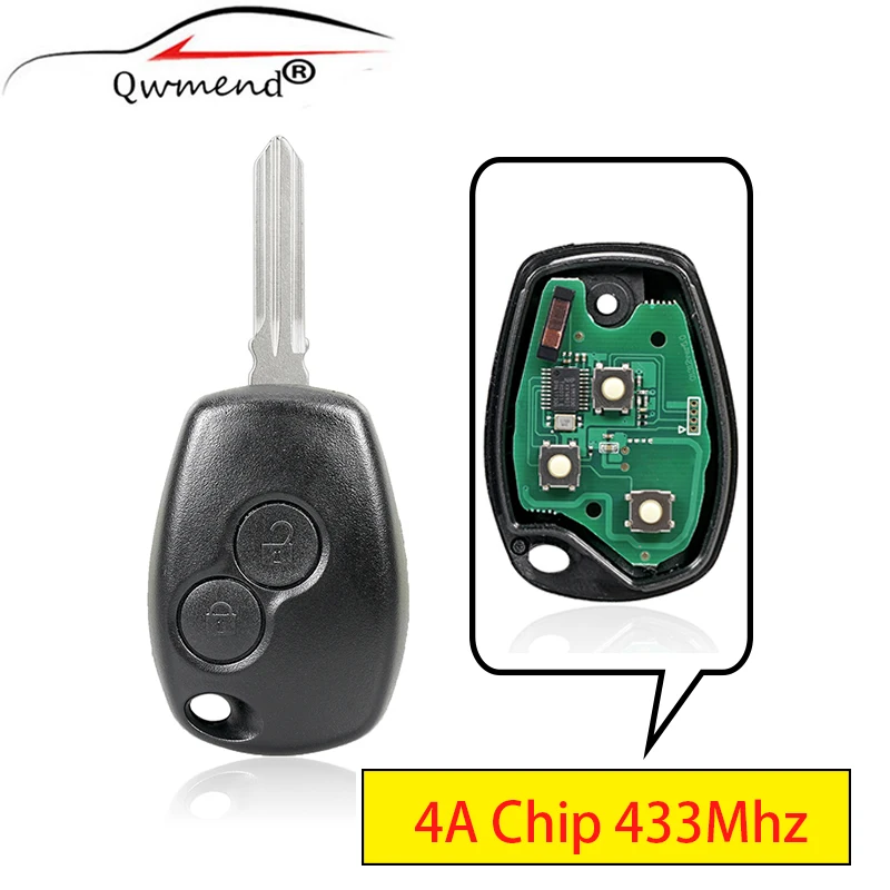 

4A Chip 433Mhz 2B Remote Car Key for Renault Trafic Sandero Logan Symbol for Dacia Duster Logan Sandero 2012 2013 2014 2015 2016