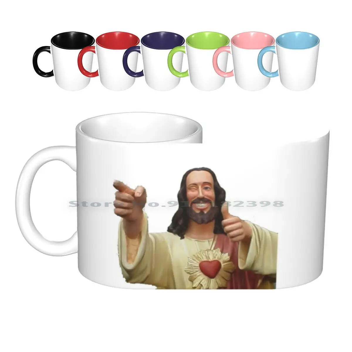 Buddy Christ Ceramic Mugs Coffee Cups Milk Tea Mug Jesus Jesus Christ Christ Holy Christian Christians Christian Humour Funny