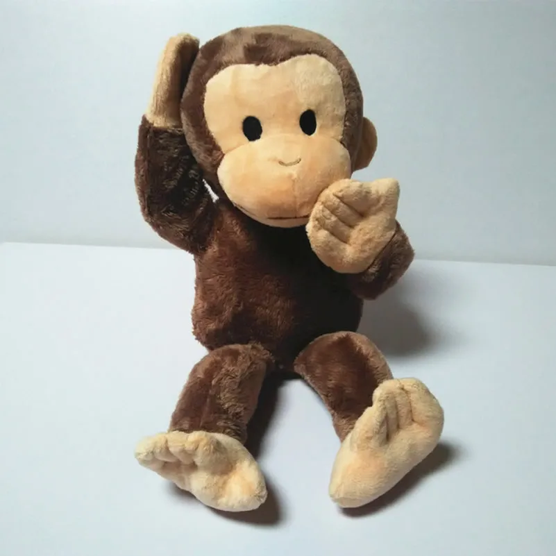 40cm Curious George Monkey Plush Stuffed Toy Soft Boy Doll For Children Gifts