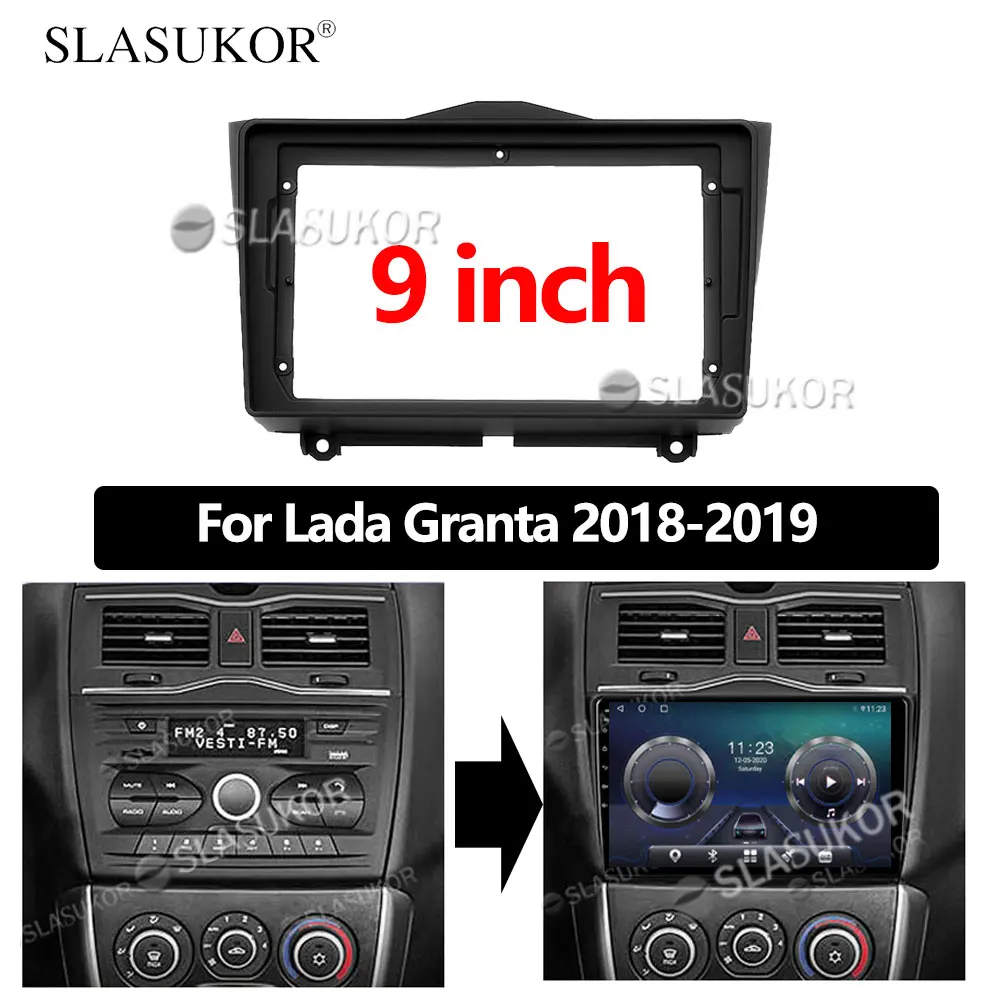 

9 inch Android Car For Lada Granta 2018-2019 Dash Panel Frame Trim Insta android Multimedia player llation Kit Cabus Cable