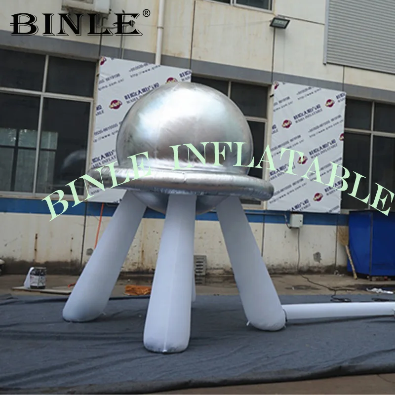 

New style 4legs giant inflatable UFO stand,silvey flying saucer dome,UFO model,Alien implants balloon for event