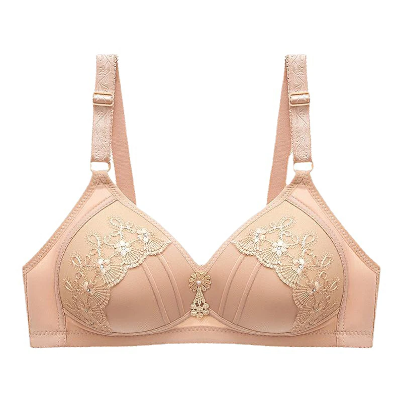 Sexy soutiens de algodão feminino fio livre confortável push up bra tamanho 36 38 40 42 44 46 b c d cup feminino macio underwere