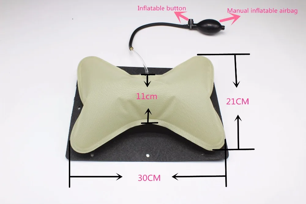 manual operation auto seat air Embedded lumbar airbag bladder comfort hand pump support seat cushion pillow inflatable mattress