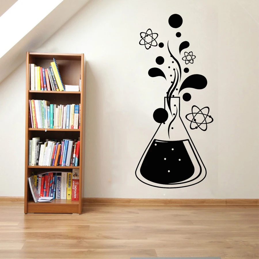 Chemistry Wall Sticker Science Education For School Decal Atom Molecules Bottle Kids Room Decor Creative Childrens Enlightenment