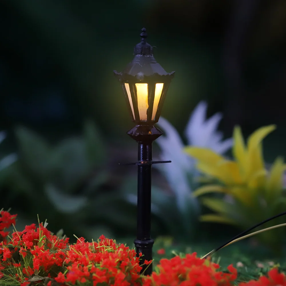 Garden Lamppost Railway Train Lamp 3v Led Street Light Model Sand Table Architecture Building Landscape 1:75-1:200 Scale 5pcs