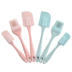 3PCS/Set  Cream Scraper DIY Bread Cake Butter Spatula Mixer Oil Brush Kitchen Baking Tool Silicone Spatula Non-stick  Kitchen