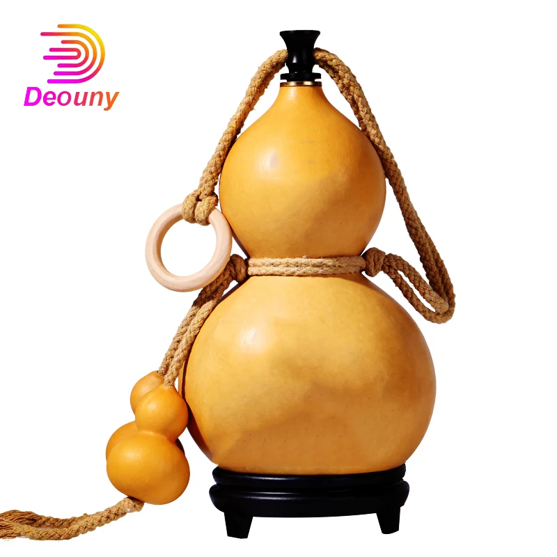 

DEOUNY Natural Gourd Cucurbit Calabash Hip Flask For Alcohol Pocket Bottle Drinkware Whiskey Rum With Funnel