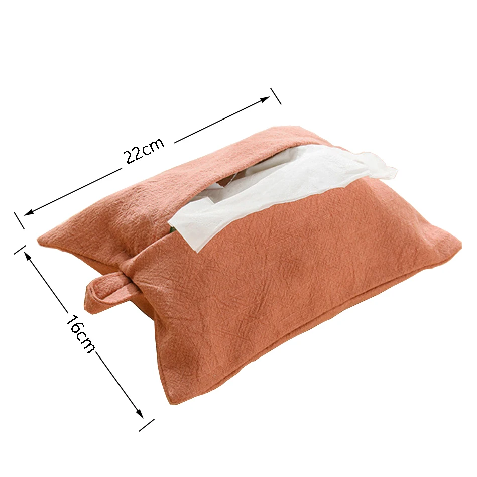 2PCS Ramie Fabric Tissue Box Cover,Napkin Holder Pumping Napkin Cover, Paper Box For Kitchen Toilet Tissue Case Eco-friendly view 6