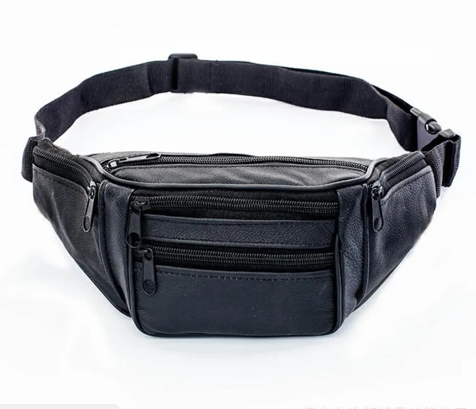 Fashion Men Genuine Leather Waist Packs Men Organizer Travel Waist Pack Necessity Waist Belt Mobile Phone Bag