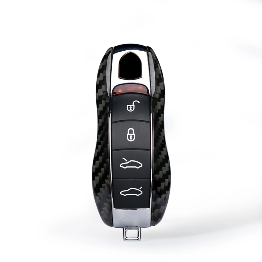 

Carbon Fiber Auto Remote Smart Key Cover Fob Shell For Porsche Cayenne 92A Panamera 970 Boxster Cayman 981 Carrera 911 991 Macan