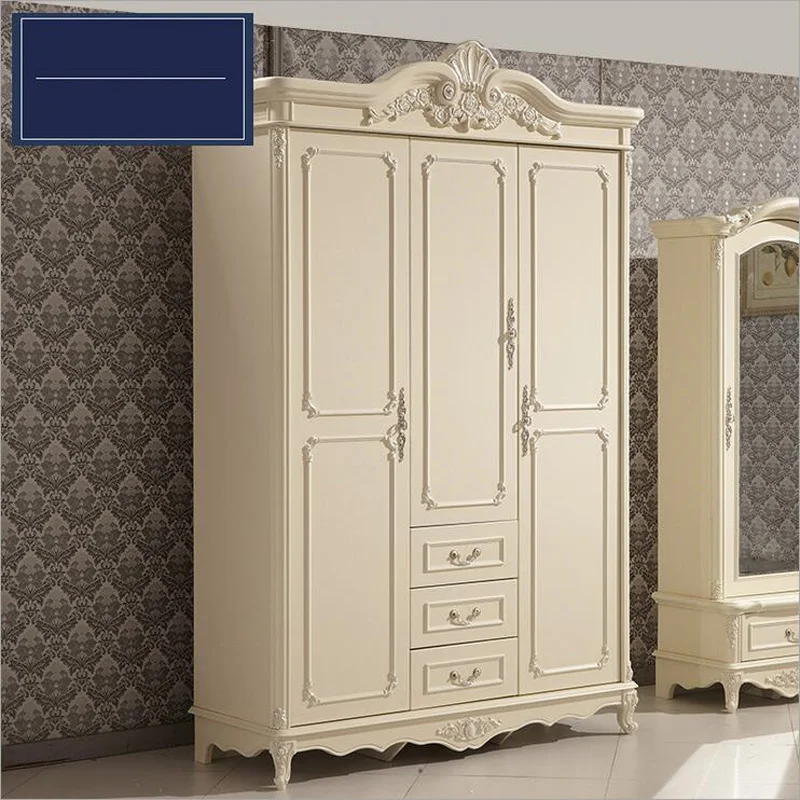 three door wardrobe modern  European whole wardrobe French bedroom  furniture wardrobe p10173