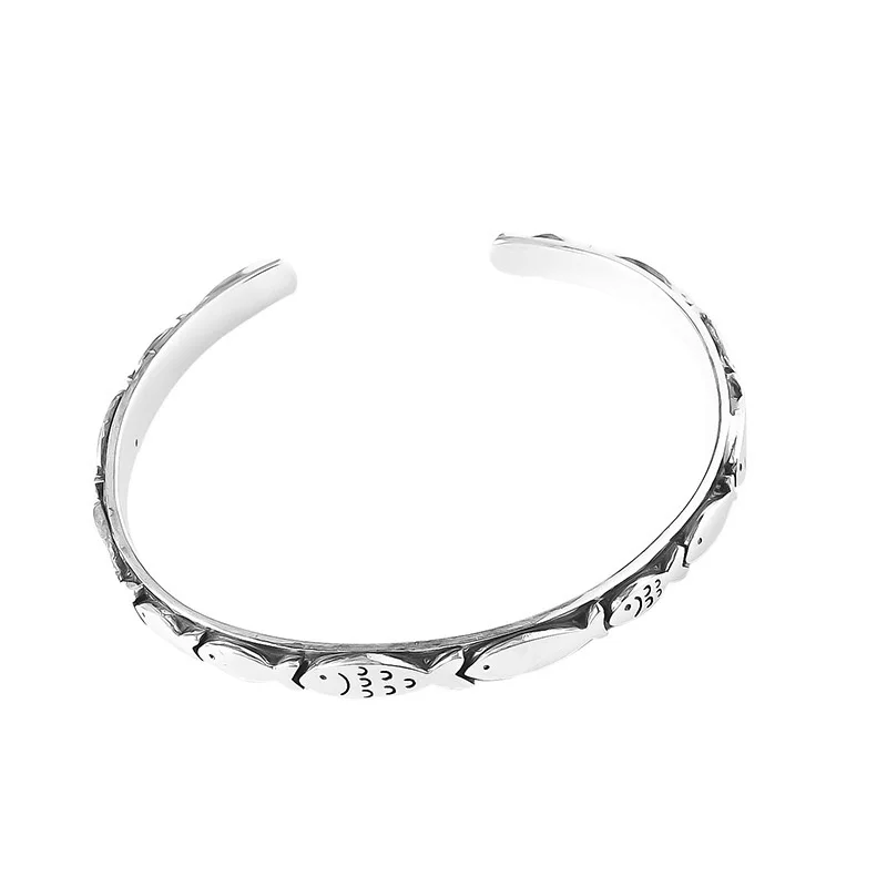 Foxanry Silver Color Fishs Bangles & Bracelet INS Fashion Creative Vintage Punk Hiphop Rock Party Jewelry Gifts for Women