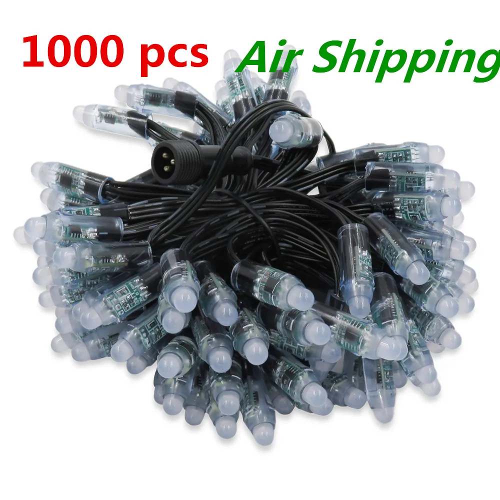 Free AIR Shipping -1000Pcs DC12V WS2811 Bullet Pixel  BLACK Wire With Ray Wu/Xconnect Connectors