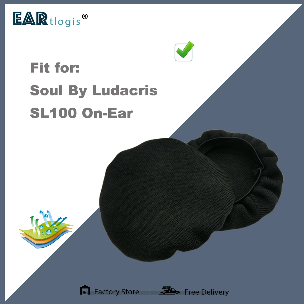 Earpads for Soul By Ludacris SL100 SL 100 On-Ear Headphones Stretch Covers Sweat Absorption Washable Germproof Deodorizing