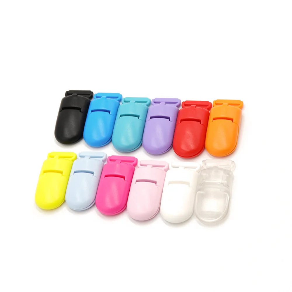 TYRY.HU 100Pc Baby Pacifier Clip Solid Plastic Pacifier Clip Soother Holder Infant Pacifier Nipples Holder Multi Color Clamp Toy