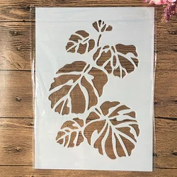 A4 29cm duży liść broadleaf DIY szablony do nakładania warstw malowanie ścian księga gości kolorowanie tłoczenie Album dekoracyjny szablon
