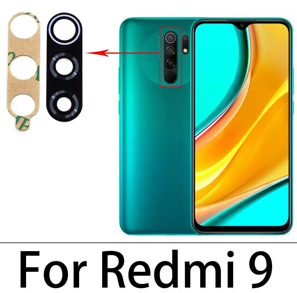 2Pcs，NEW Tested Rear Back Camera Glass Lens With Sticker For Xiaomi Redmi 12C 9T 9C 9A 6 6A 7 7A 8 8A 9 Note 10 Pro 10S