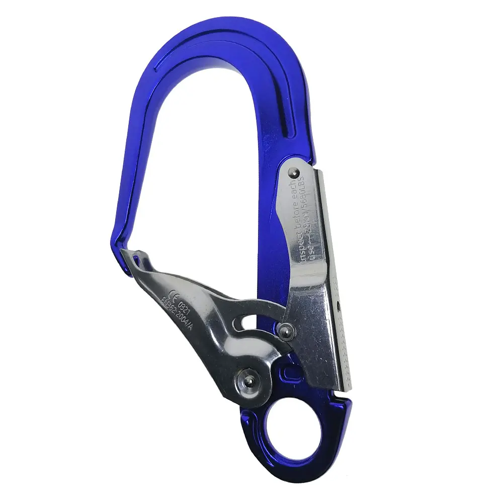 25Fkn Heavy Duty Rock Climbing Caving Fall Protection Harness Lanyard Spring Automatic Lock Fall Arrest Carabiner Snap Hook