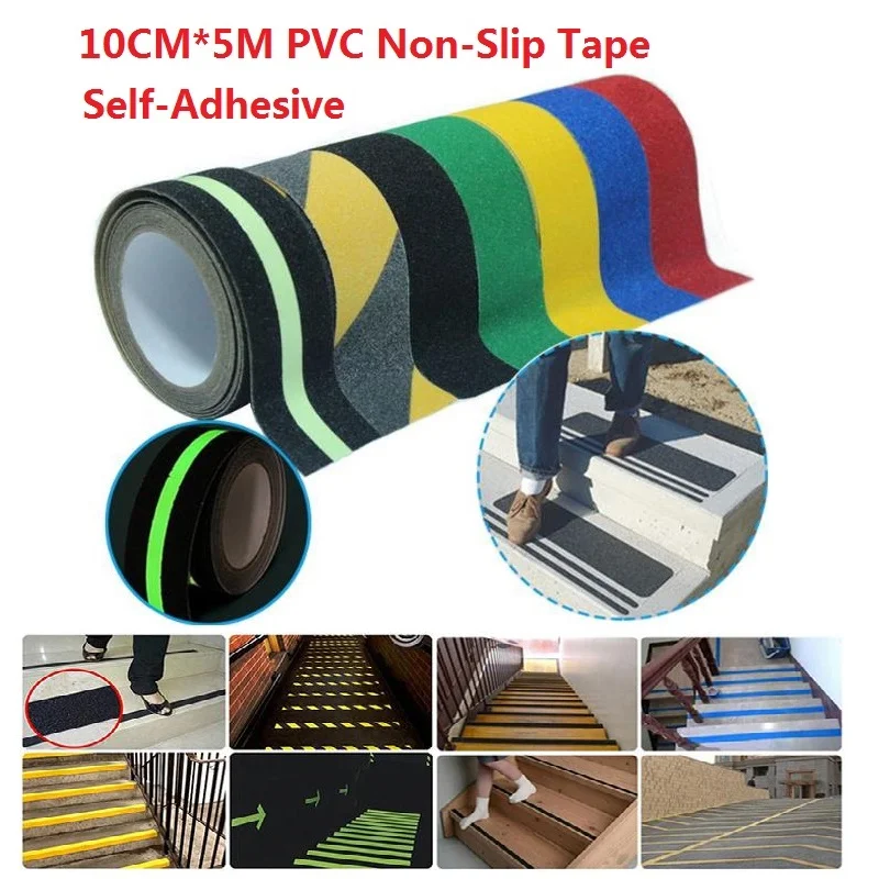 Anti-slip Tape for Stair Steps, PVC Self-adhesive, Wear-resisting, Grind Arenaceous, Prevent Slippery Sticker, 10cm * 5m