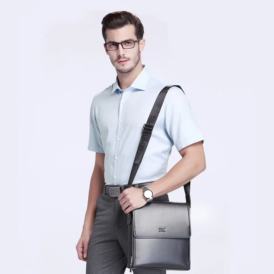 Imagem -06 - Septwolfos Bolsa Masculina de Couro Bolsa de Ombro com Divisão de Couro para Homens de Negócios Bolsa Mensageiro de Marca